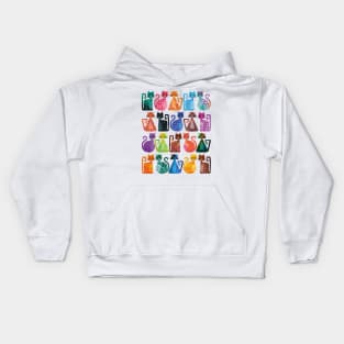 Geometricats - Bright Colours Kids Hoodie